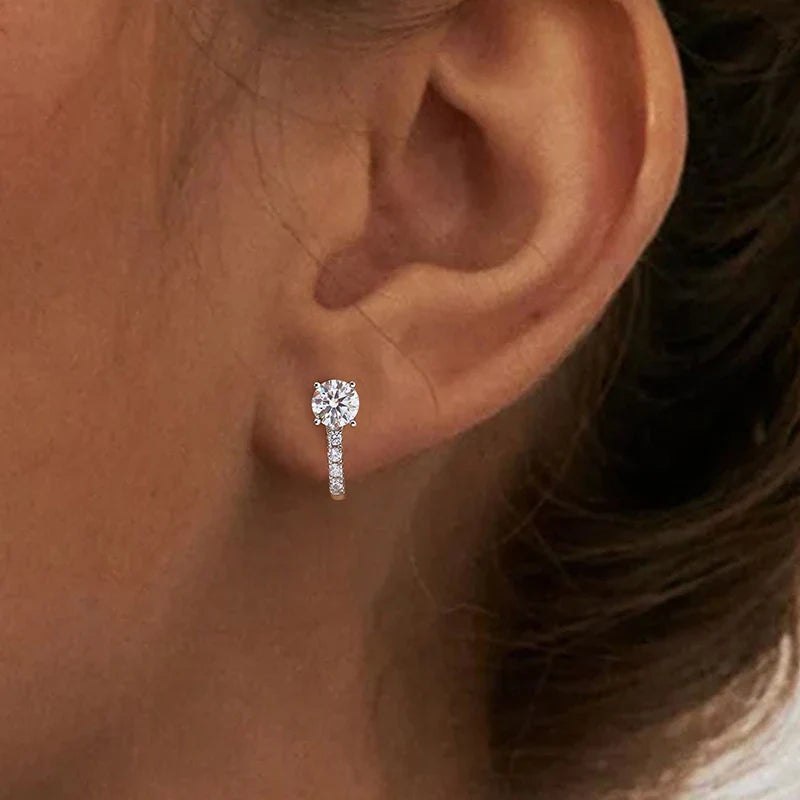 0.5ct Certified Moissanite Drop Earrings 925 Sterling Silver Wedding Gift