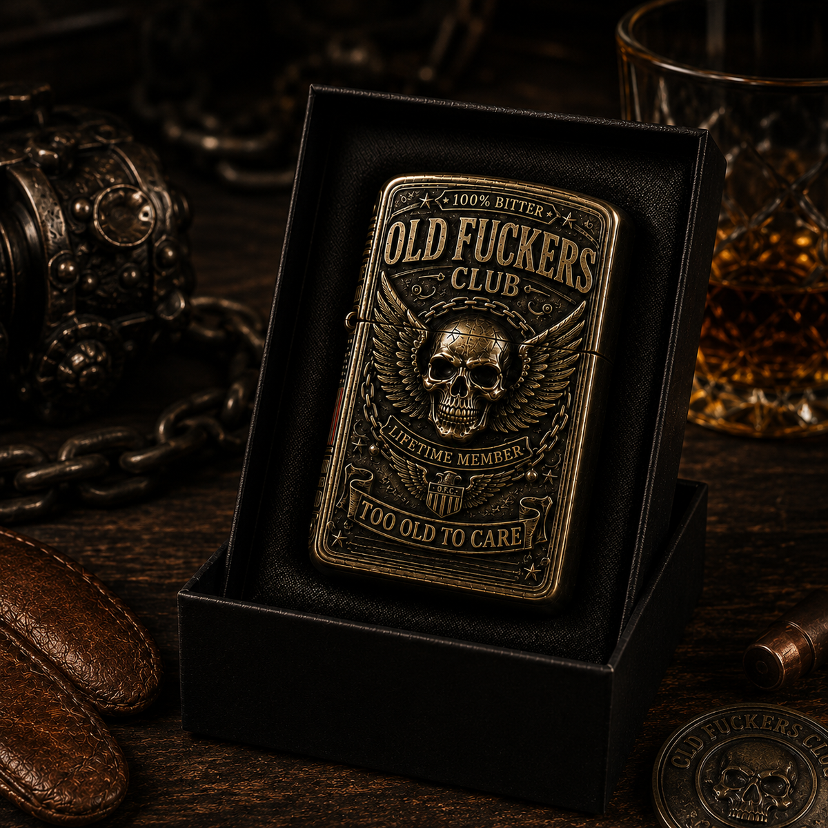 ☠️ Old Fuckers Club Vintage Lighter | 2026 Limited Edition Collectible Metal Lighter