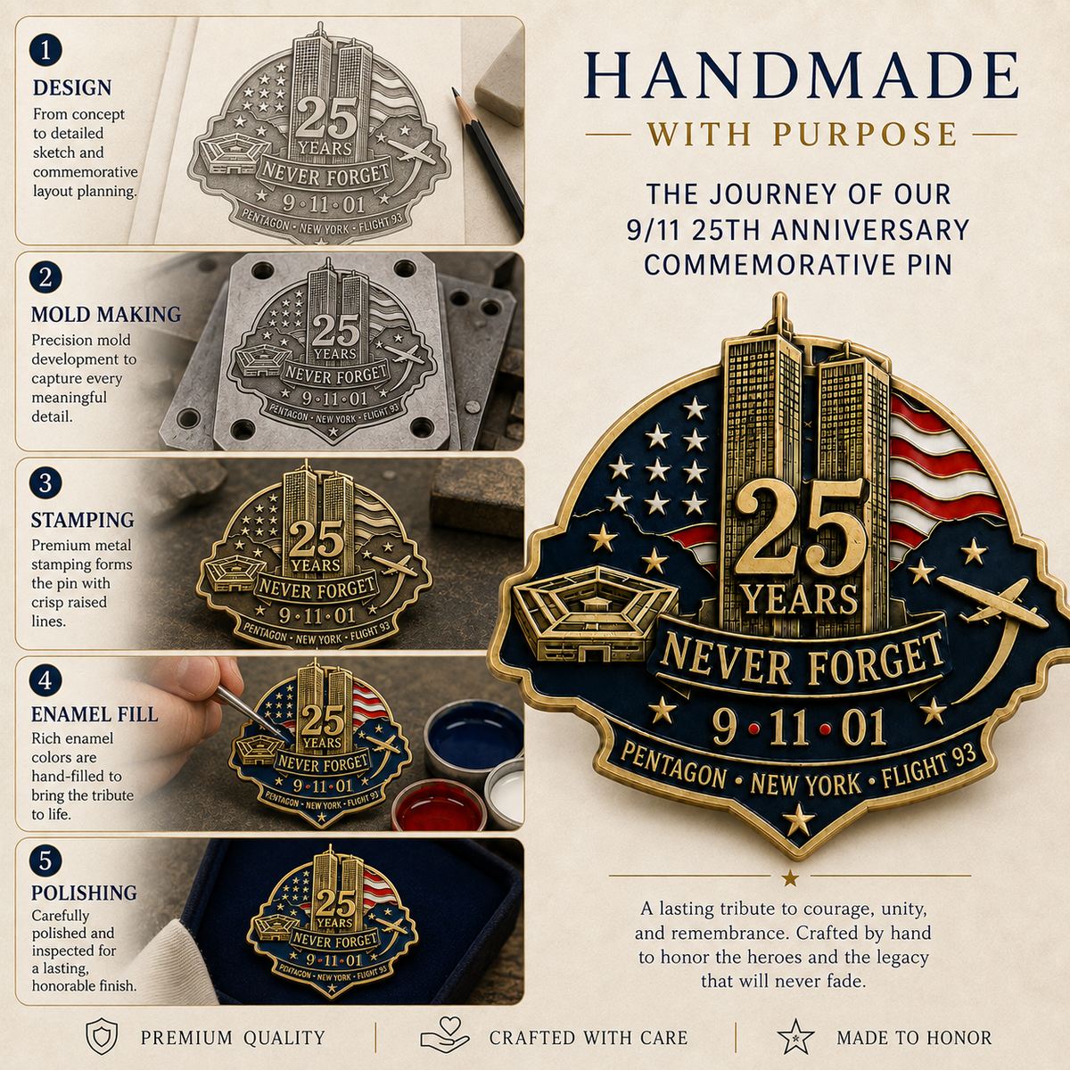 Pentagon • Flight 93" 25th Anniversary Remembrance Pin
