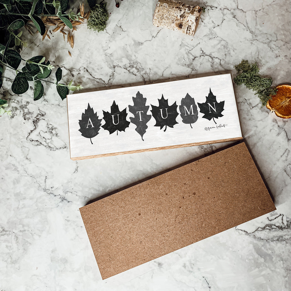 Autumn Wooden Sign 10x4x1 Rustic Off-White Farmhouse Cottage Neutral Decor