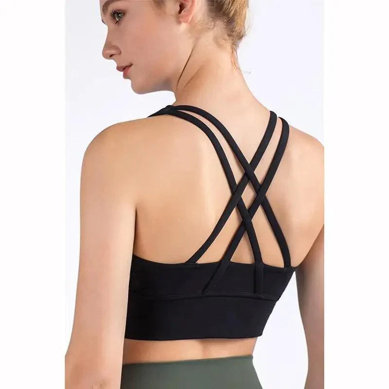 New High Quality Fabric Nylon Breathable Women Yoga Tops Bra Solid Color And Sports Wear Outdoor Exercise Clothes For Ladies
