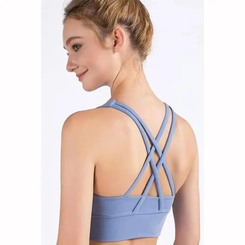 New High Quality Fabric Nylon Breathable Women Yoga Tops Bra Solid Color And Sports Wear Outdoor Exercise Clothes For Ladies