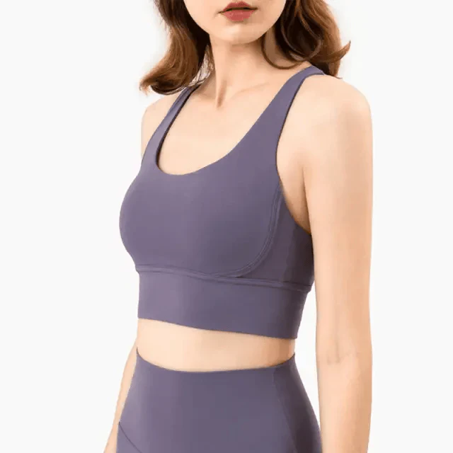 New High Quality Fabric Nylon Breathable Women Yoga Tops Bra Solid Color And Sports Wear Outdoor Exercise Clothes For Ladies